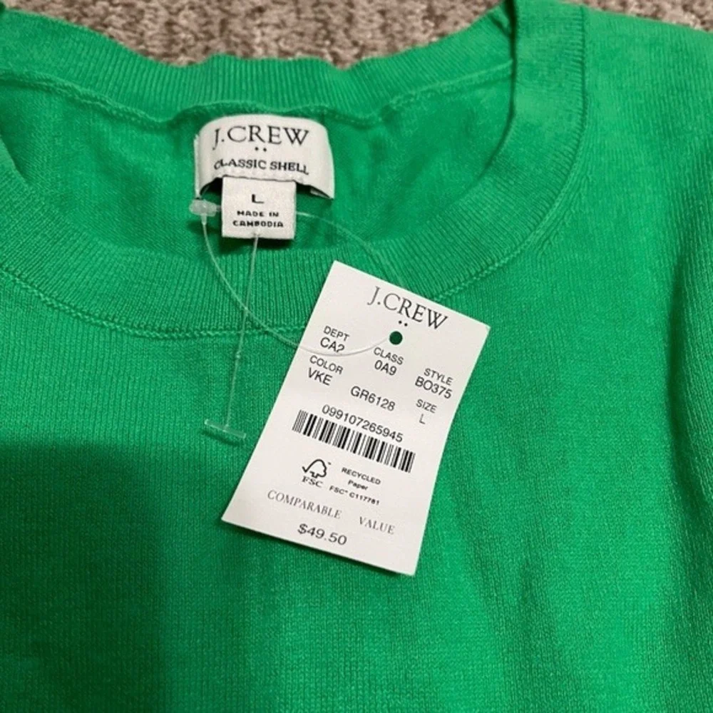J. Crew Bright Green Sleeveless Crewneck Sweater